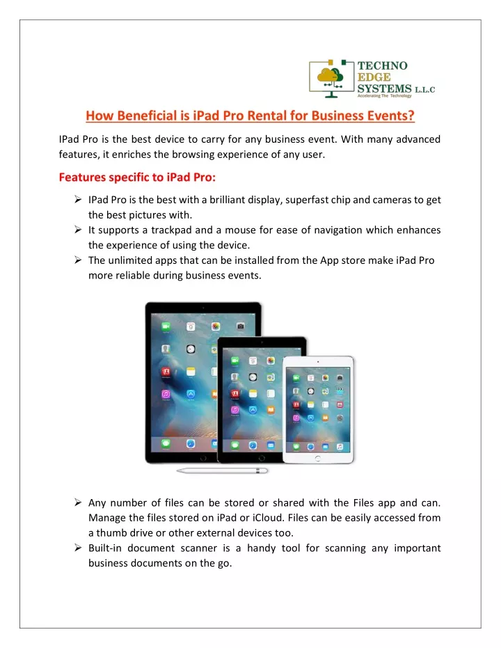 how beneficial is ipad pro rental for business