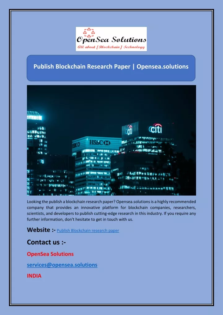 publish blockchain research paper opensea