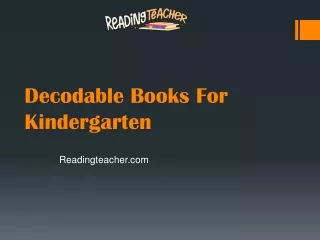 Decodable Books For Kindergarten - Readingteacher.com