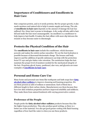 importance of conditioners and emollients in hair