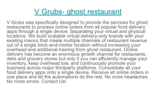 V Grubs- ghost restaurant