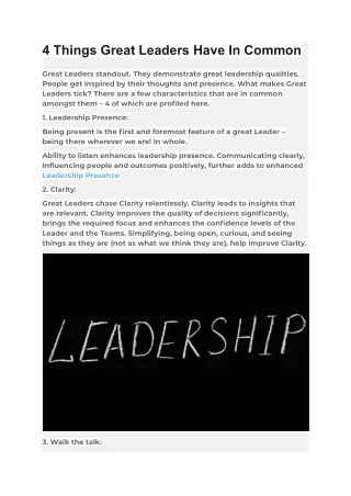 4 things great leaders have in common