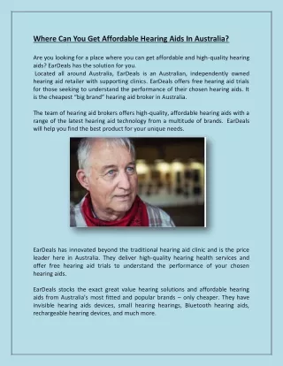 Where Can You Get Affordable Hearing Aids In Australia