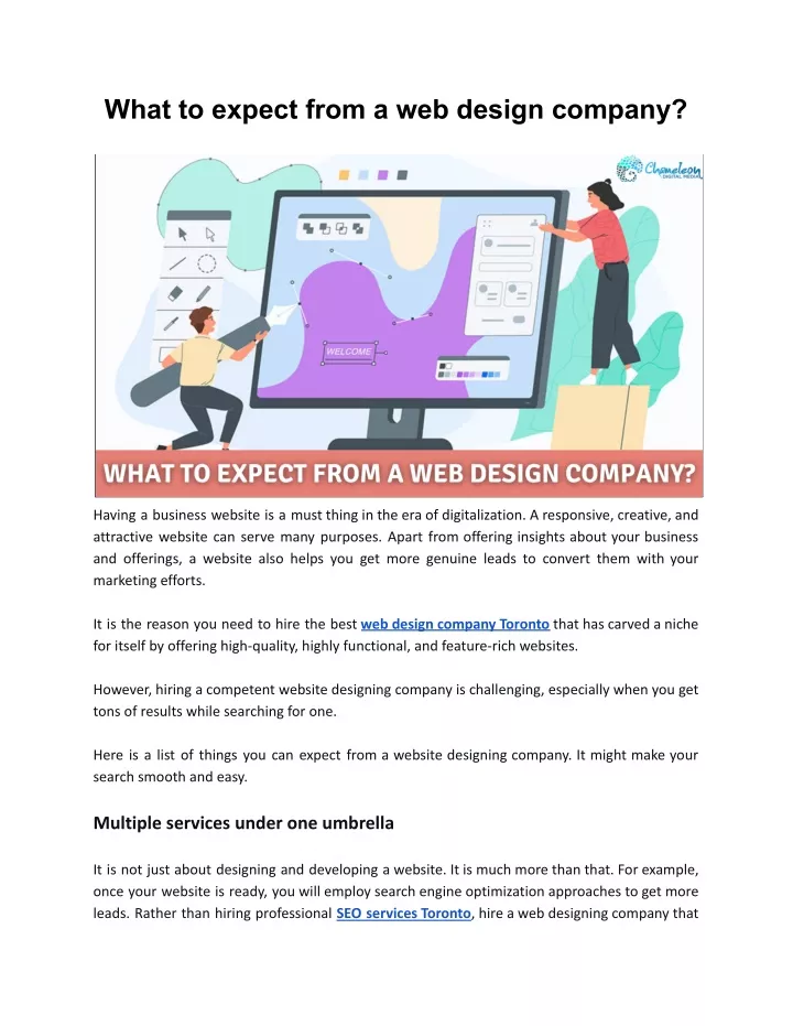 what to expect from a web design company