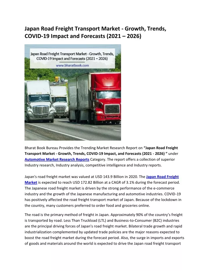 japan road freight transport market growth trends