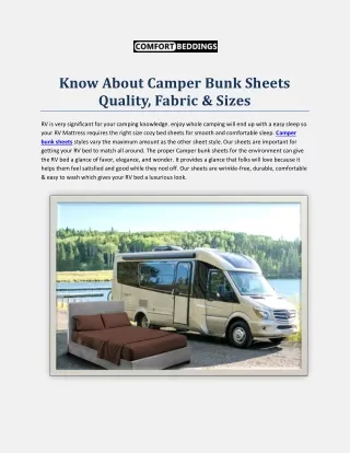 know about camper bunk sheets quality fabric sizes
