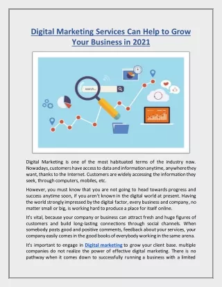 digital marketing services can help to grow your