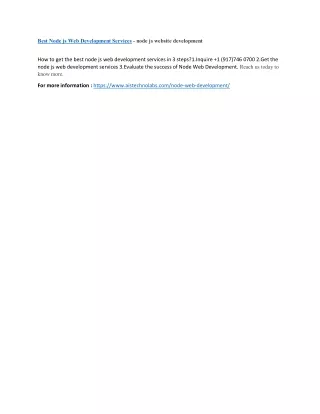 best node js web development services node
