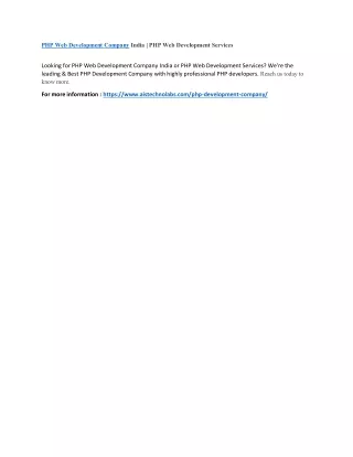php web development company india