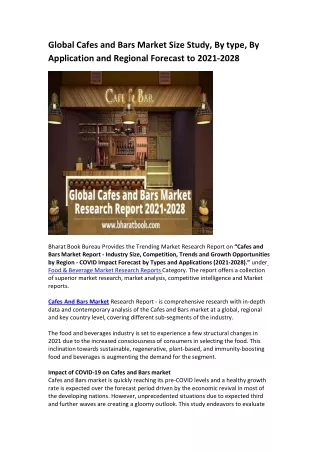 global cafes and bars market size study by type
