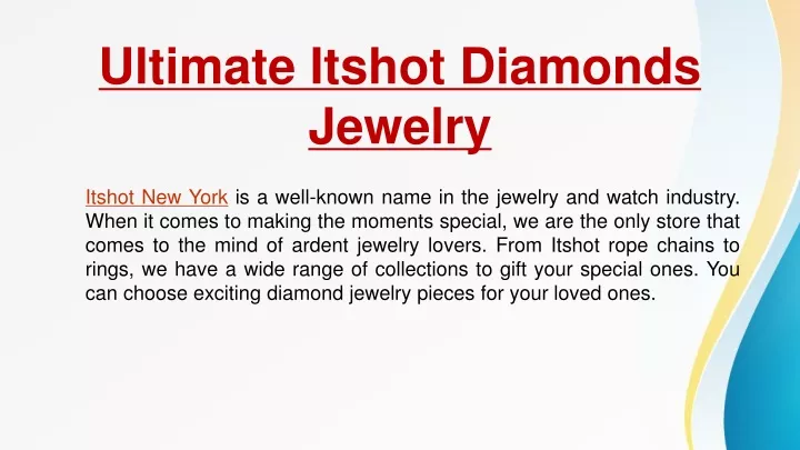 ultimate itshot diamonds jewelry