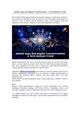 mobile apps and digital transformation a tech