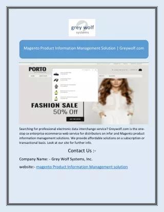 Magento Product Information Management Solution | Greywolf.com