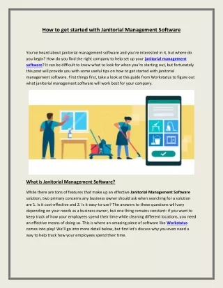 how to get started with janitorial management
