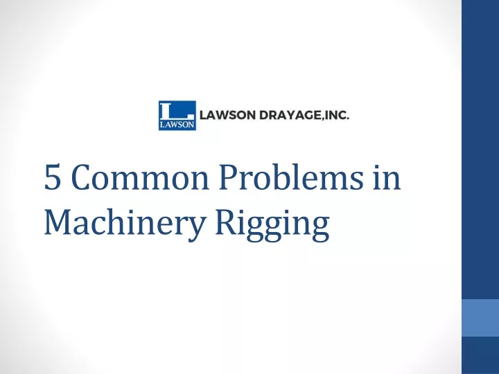 ppt-5-common-problems-in-machinery-rigging-powerpoint-presentation