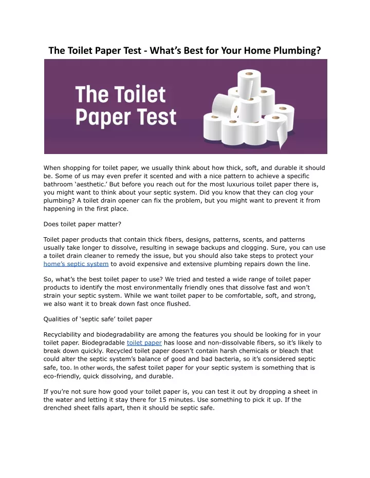 the toilet paper test what s best for your home
