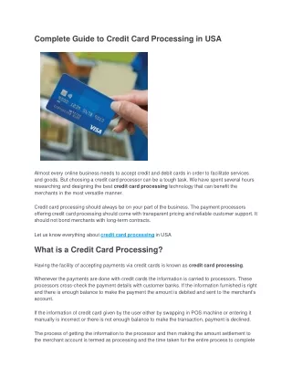 complete guide to credit card processing in usa