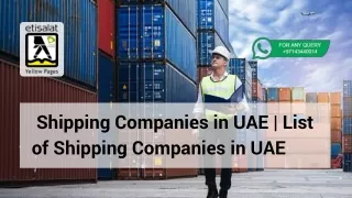 _Shipping Companies in UAE  List of Shipping Companies in UAE