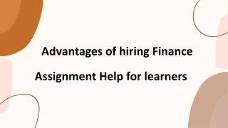 advantages of hiring finance assignment help