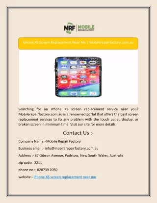 iphone xs screen replacement near
