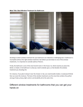 meta title best window treatment for bathroom