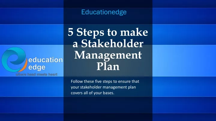 5 steps to make a stakeholder management plan
