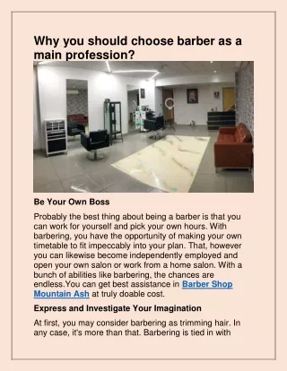 why you should choose barber as a main profession