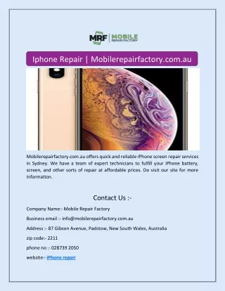 iphone repair mobilerepairfactory com au