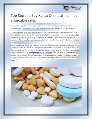 Buy Xanax Online in California