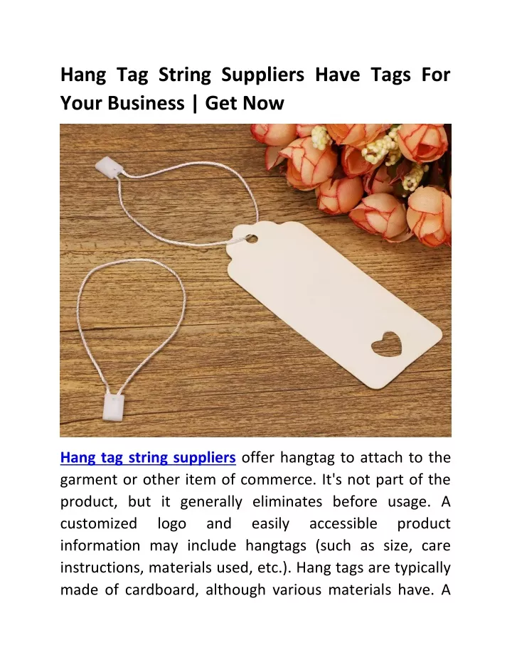 hang tag string suppliers have tags for your