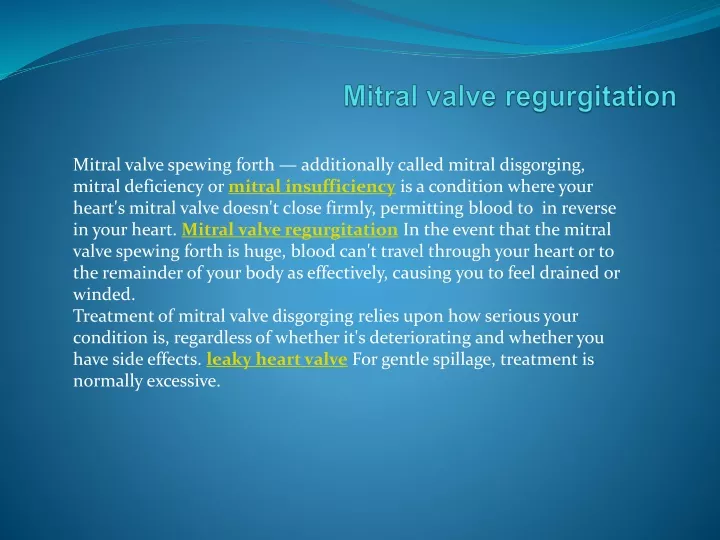 mitral valve regurgitation