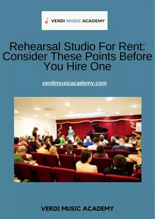 Rehearsal Studio For Rent Consider These Points Before You Hire One