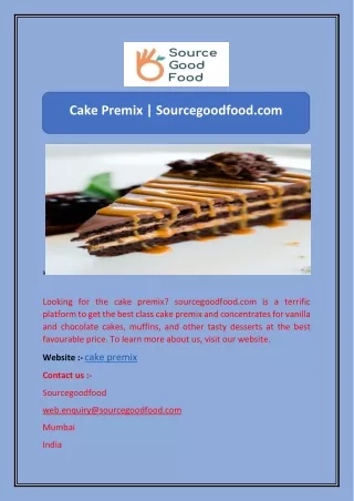 Cake Premix | Sourcegoodfood.com