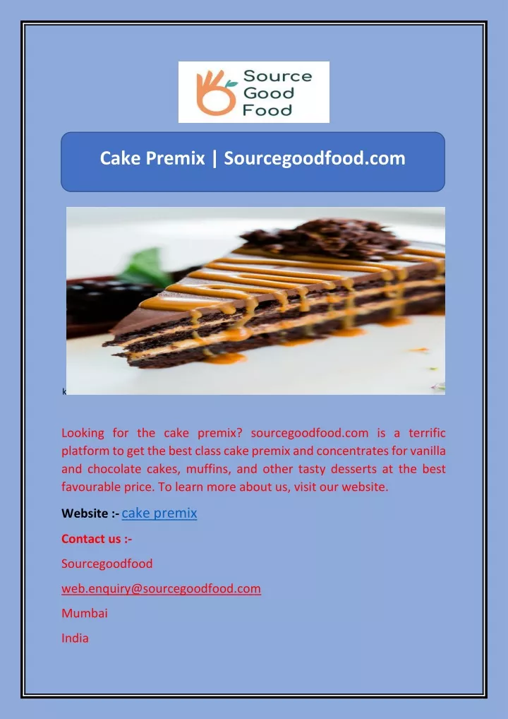 cake premix sourcegoodfood com