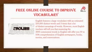 Free Online Course to improve Vocabulary