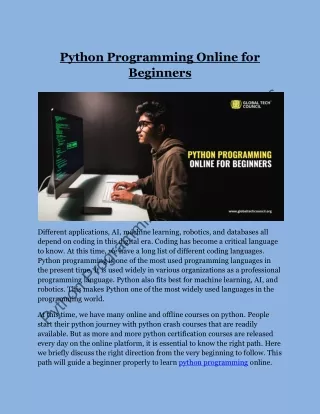 Python Programming Online for Beginners