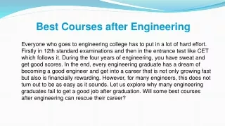 best courses after engineering