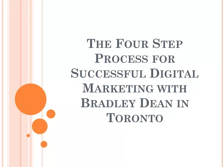 the four step process for successful digital marketing with bradley dean in toronto