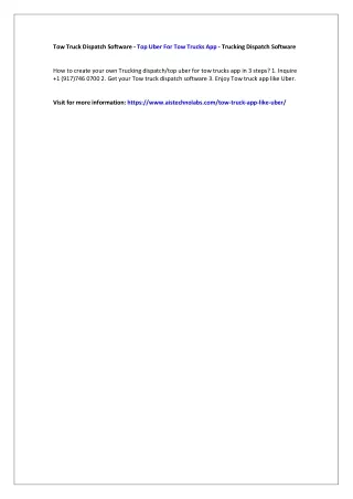 tow truck dispatch software top uber