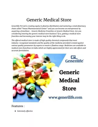 generic medical store