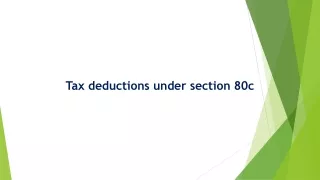 Tax Deductions Under Section 80C