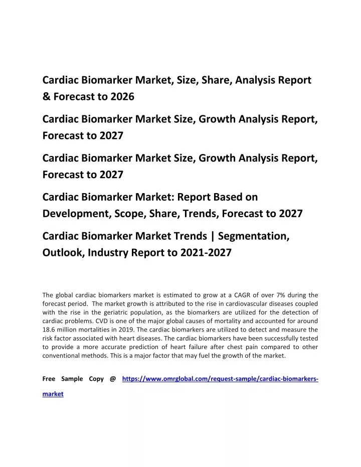 cardiac biomarker market size share analysis