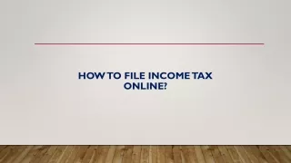 How to File Income Tax online