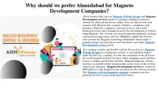 Why should we prefer Ahmedabad for Magneto Development Companies