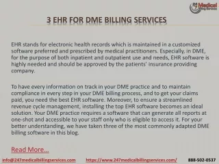 3 ehr for dme billing services
