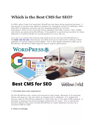 Which is the Best CMS for SEO