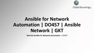 ansible for network automation do457 ansible network gkt