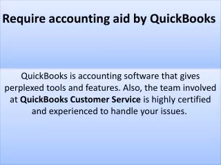 Require accounting aid by QuickBooks