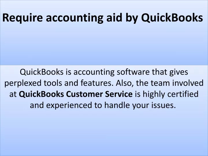 require accounting aid by quickbooks