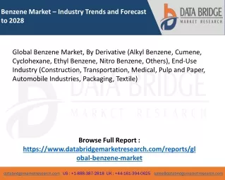 Global Benzene Market – Industry Trends and Forecast to 2028